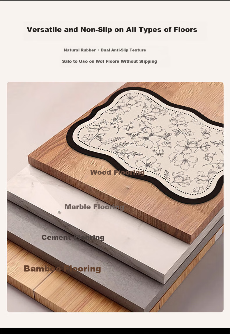 Simple American Style Bathroom Non-Slip Water Absorbent Mat Quick-Dry Toilet Door Floor Mat Bath Home 45x70cm 8