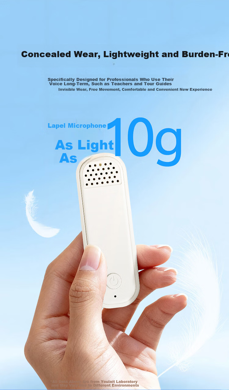 ULT-unite F25 Wireless Lavalier Microphone Mini Amplifier Speaker Teacher Lecture Multifunctional Presentation Remote Magnetic Storage Anti-Howling High Volume Long Battery Life White 4