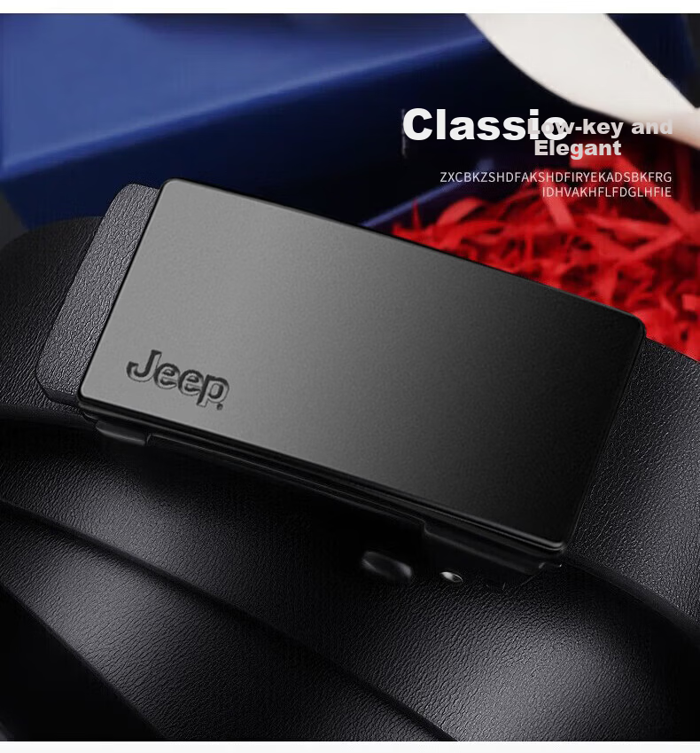JEEP Men's Leather Belt, Genuine Cowhide, Automatic Buckle, New Style Inner Belt, Father's Day Gift for Dad 15