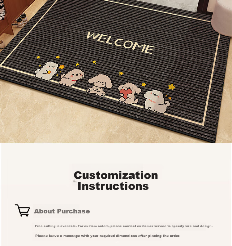 Bodisi Entrance Door Mat, Customizable Water-Absorbent Non-Slip Floor Mat for Entryway and Bathroom, 120x80CM 17