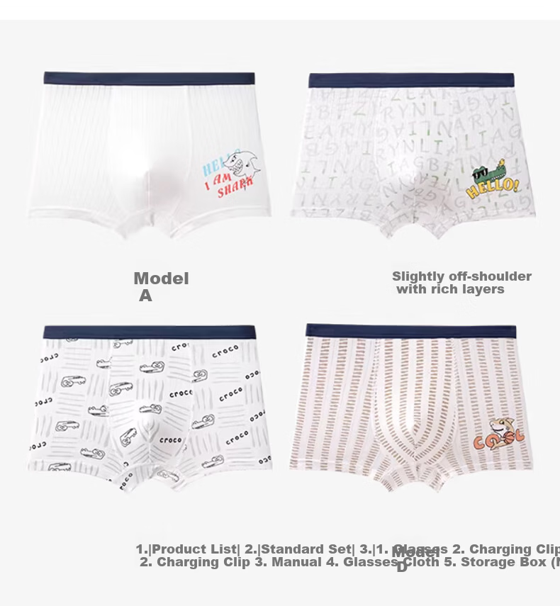 Modal Boys' Summer Underwear 100% Cotton A-Class Boxer Shorts for Older Children, No Pinching, Student Four-Point Shorts 15