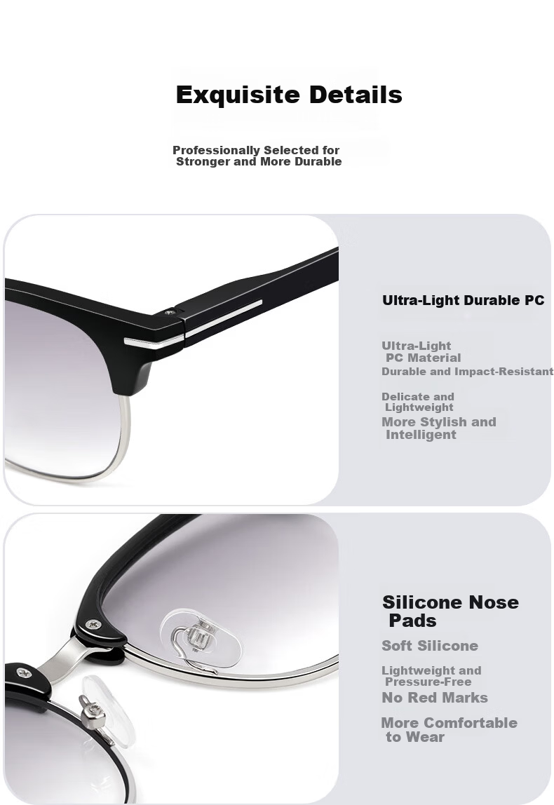 Mr.PuTian Progressive Gray Reading Sunglasses for Men, Multifocal Presbyopic Glasses, 350 Degree (Ages 70+) 7