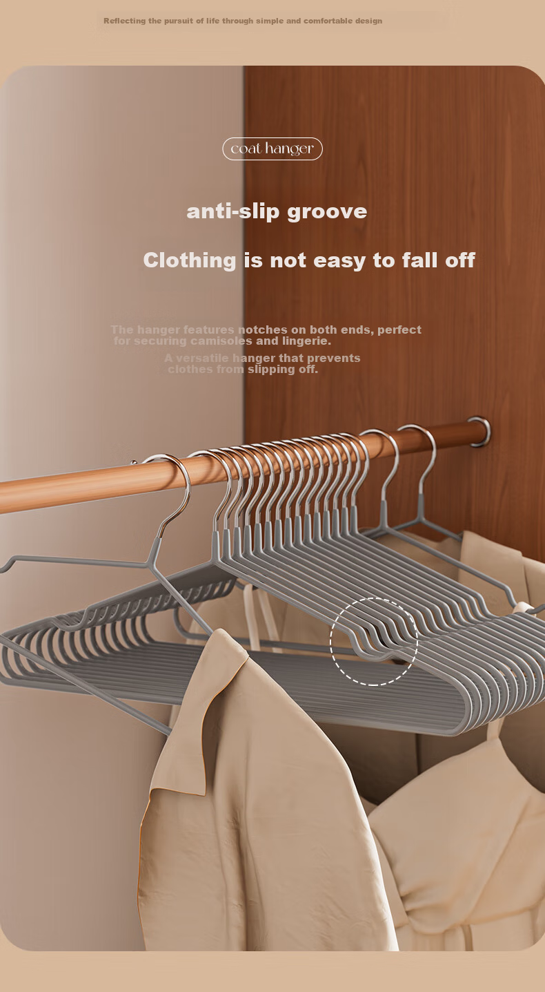 Bangnimeijia Clothes Hanger, Thickened for Home Use, Non-Slip Shoulder Angle Drying Rack for College Dormitory 3
