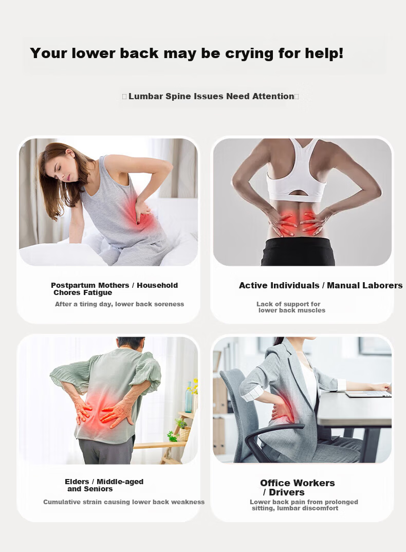 Kepufi Waist Massager Heat Therapy Warm Palace Belt Menstrual Relief Lumbar Heat Moxibustion Massage for Lumbar Muscle Strain Gift for Parents Elders Boyfriend Girlfriend Birthday Mother's Day W15S 3