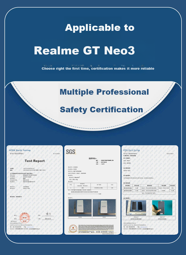 KOOLIFE Tempered Glass Screen Protector for realme GT Neo3 and GT2 Pro, Full Coverage Ultra-Thin HD Anti-Scratch Fingerprint Resistant Film 4