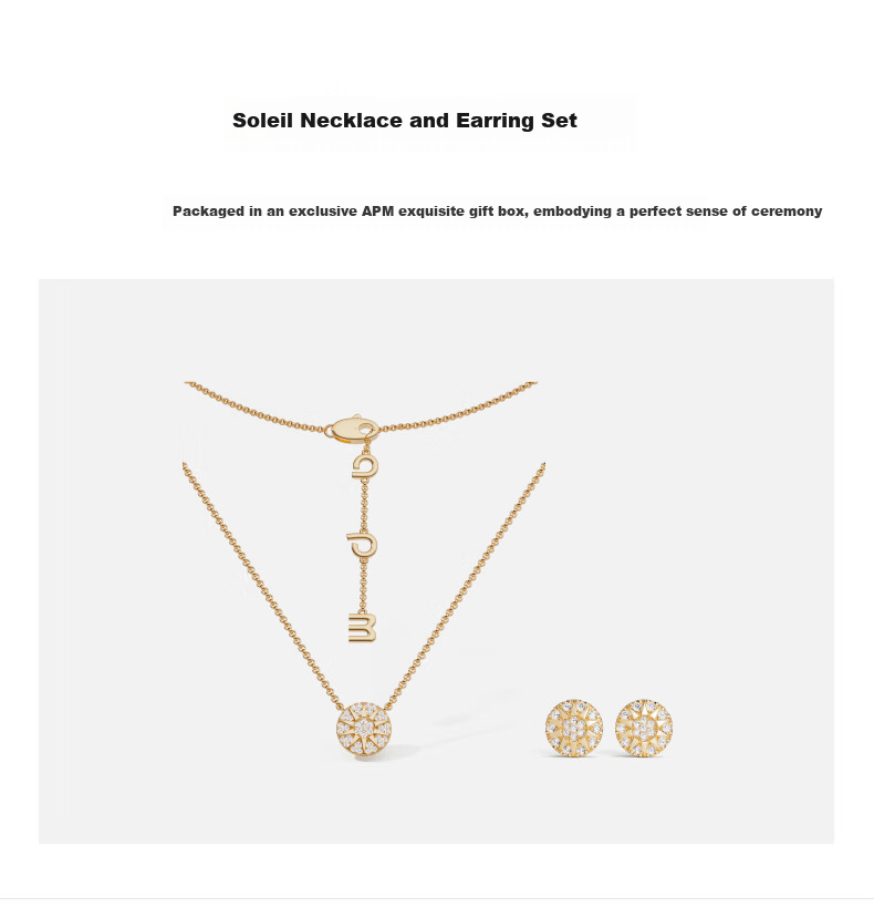 APM Monaco Soleil Necklace + Earrings, High-End Gift Set for Women, Girlfriends, Wives, Birthday Present 2