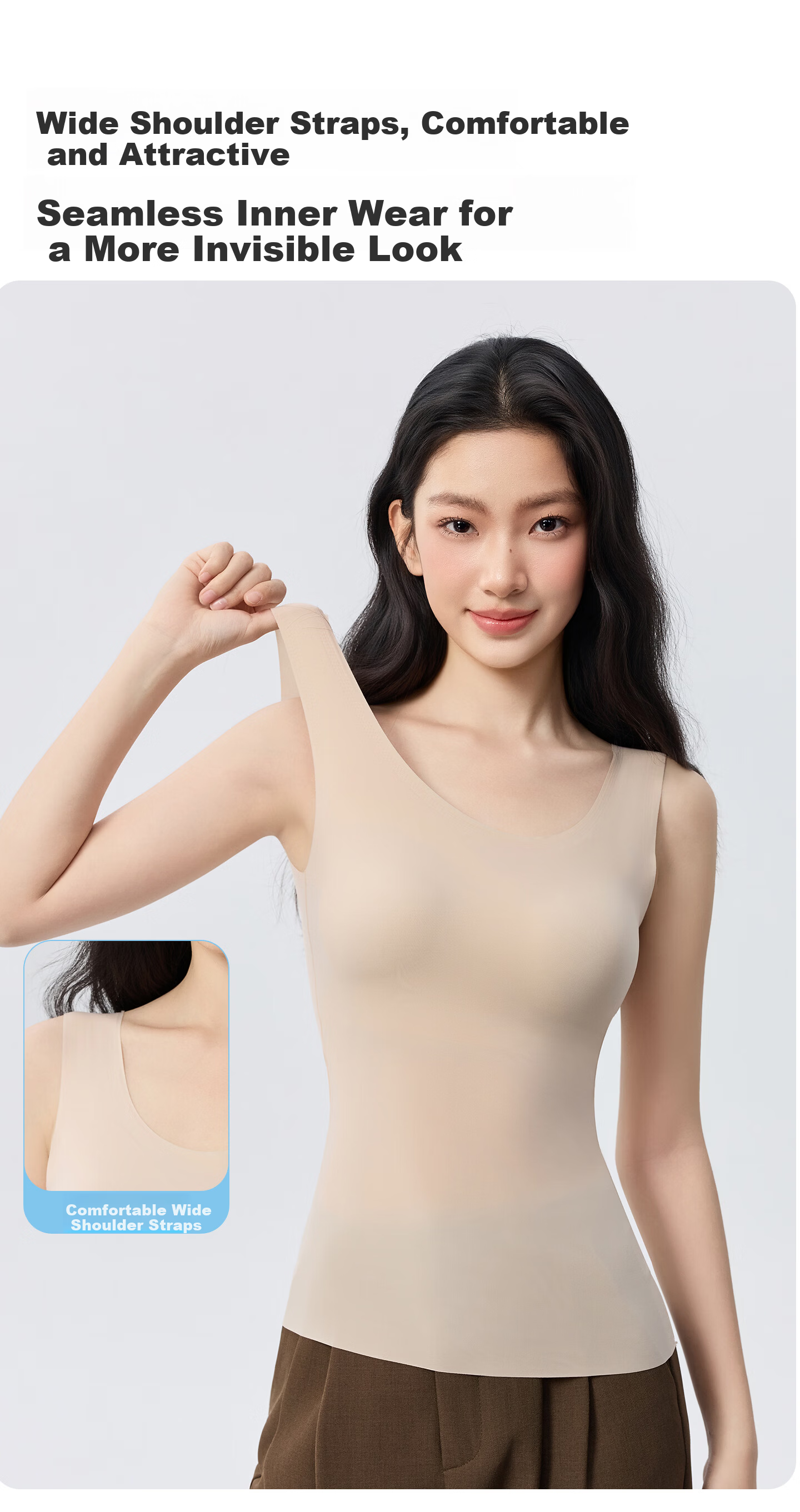 Miiow Women's Padded Camisole Vest Summer Thin Integrated Base Layer Cooling Slim Fit Outerwear Concealing Side Breast 4