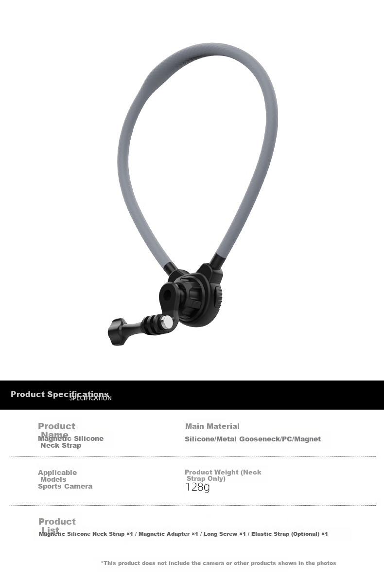 SUREWO Magnetic Neck Strap Mount for DJI Action 5 Pro/6/4, GoPro, Yingshi, Insta360 Ace Pro 2 Sports Camera Chest Mount Accessories 9