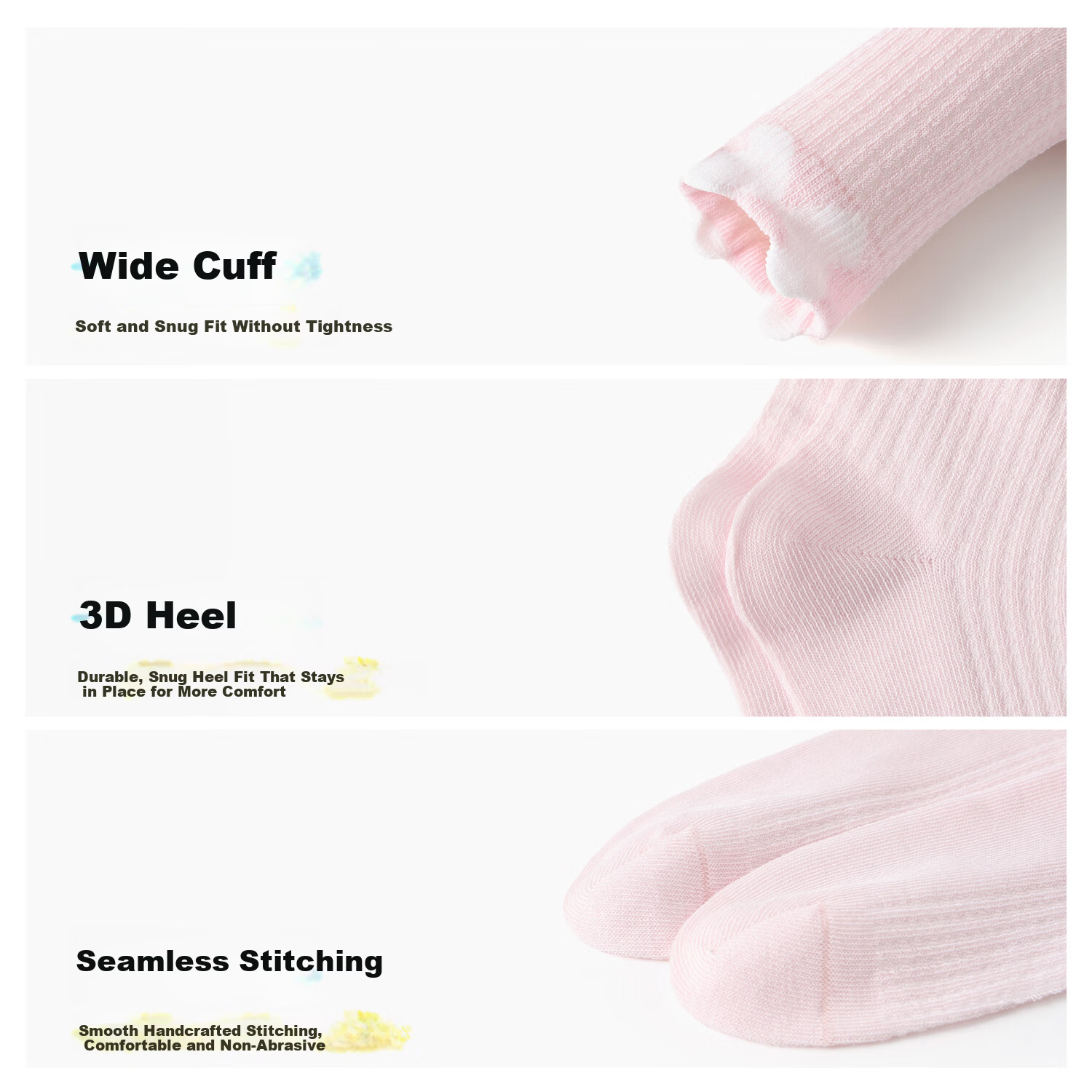 Bambi Children's Socks Spring Summer Girls Thin Breathable Mesh Mid-Calf Cotton Socks BB2644 Size 22-24