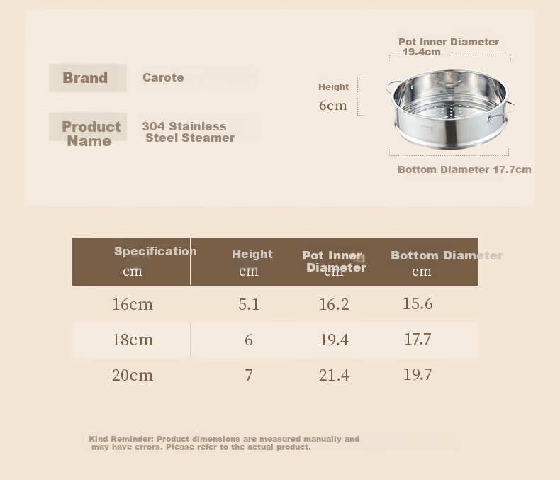 CaROTE Maifanshi Small Milk Pot, Baby Food Pot, Infant Frying And Cooking All-In Pot, Non-Stick Titanium Pot, Home Use Soup Noodle Pot, 18cm 22