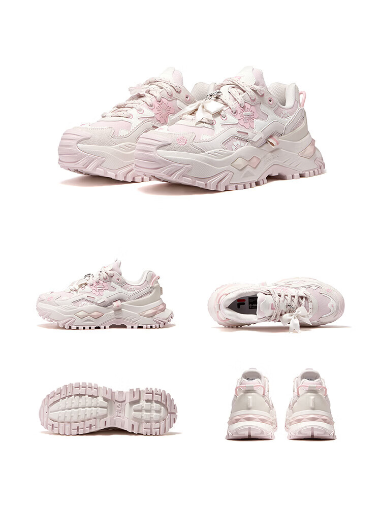FILAFUSION Fila Trendy Hard Candy Garden Bloom Dad Shoes 26 Summer New Thick Sole Height Increasing Casual Shoes 43