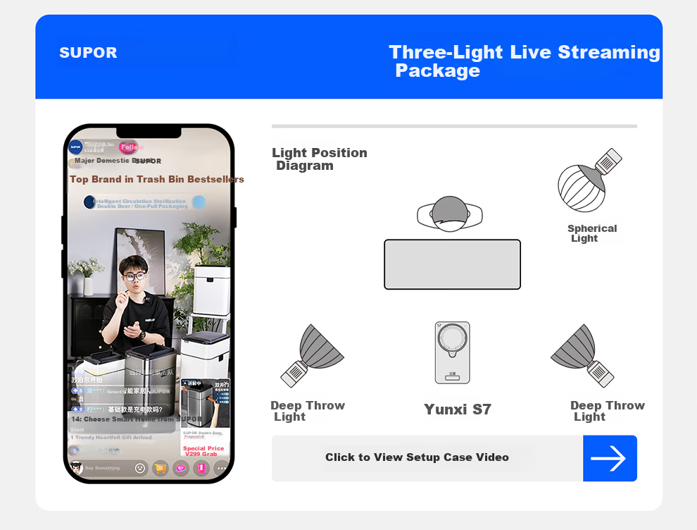Yunxi S7 AI Live Streaming Camera 4K Ultra HD Professional Live Broadcast Equipment for Douyin Kuaishou E-commerce Full Set [Zhitong Pro Upgrade] 2
