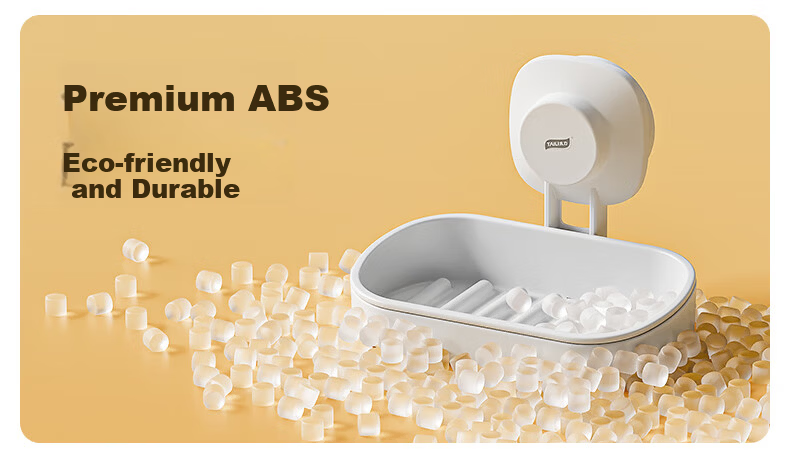 Taili Wall-Mounted Soap Dish Bathroom Soap Holder No-Drill Suction Cup Double-Layer Draining Storage Rack 8