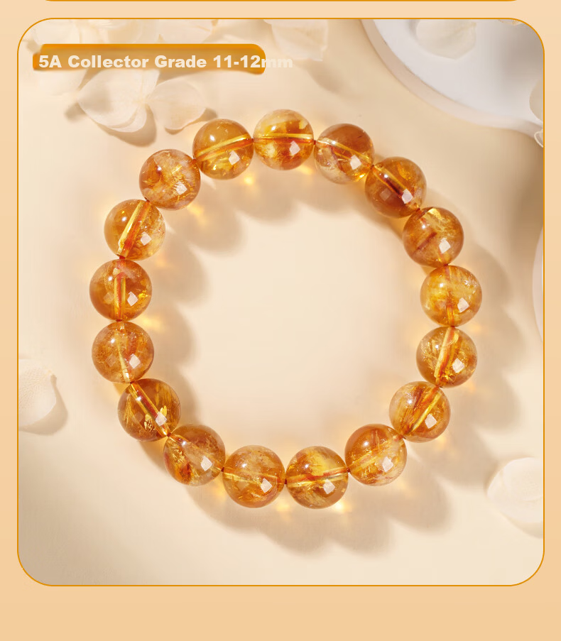 Jinshiling Yellow Crystal Bracelet Unisex Citrine Crystal Beads Wealth and Luck Charm Birthday Gift 17