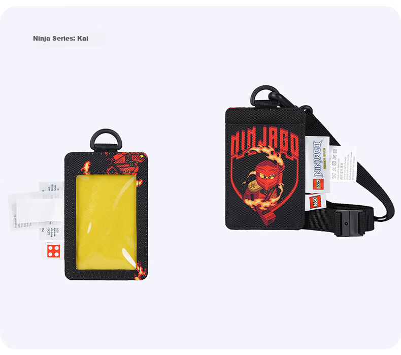 LEGO Card Holder Student Children's Bus Card Case Campus Meal Card Access Card with Lanyard Badge Ninjago Kai Black Red 20331 8