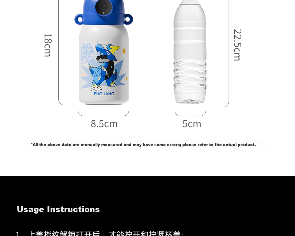 Fuguang Large Capacity Insulated Water Bottle, 316L Stainless Steel, with Straw, Portable, for Female College Students, Trendy Dual-Use Cup 23