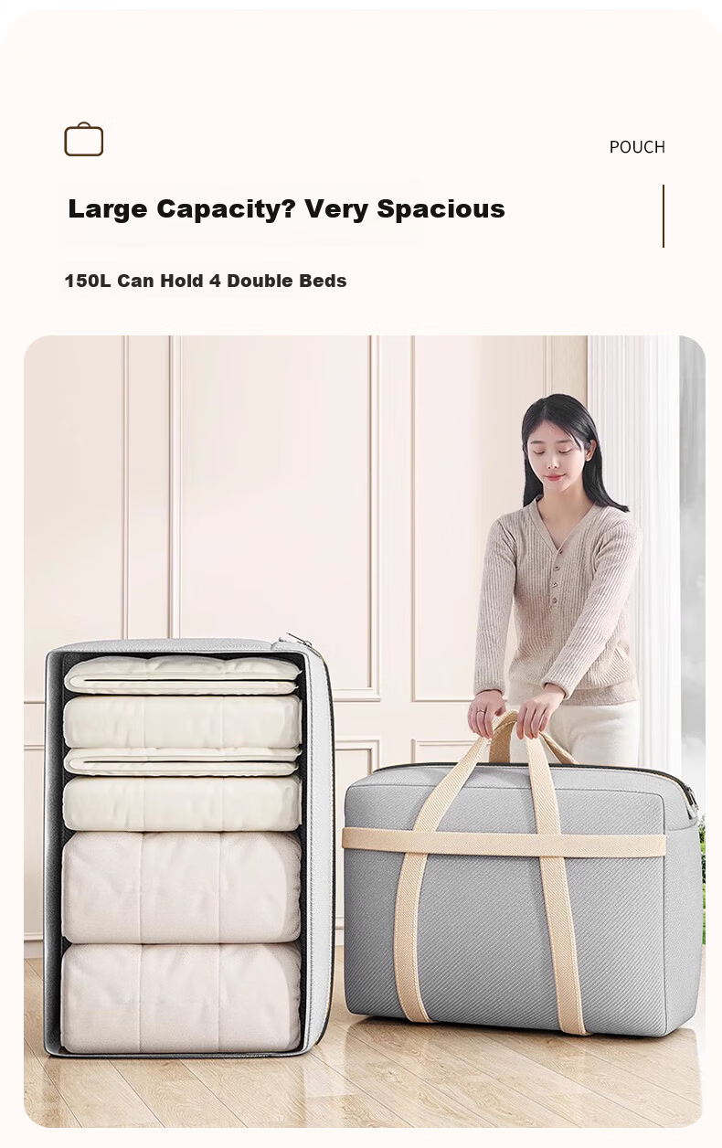 40,000 Kilometers Moving Packing Bag Non-Woven Fabric Extra Large Capacity Clothes Quilt Storage Bag Clothing Cotton Quilt Luggage Organizer Bag 3