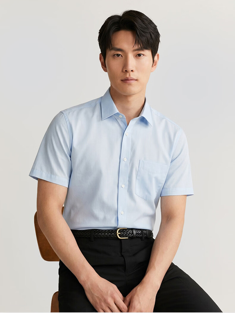 G2000 Men's 2026 Spring/Summer Quick-Dry, Wrinkle-Free, Anti-Static Patch Pocket Short Sleeve Shirt (Mall Edition) 13