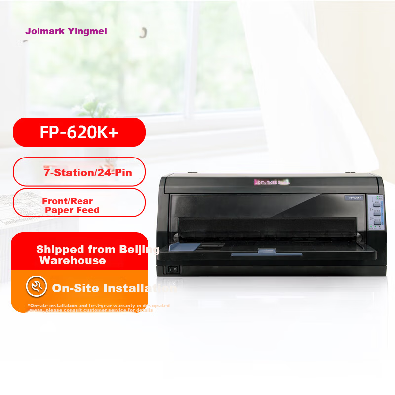 Jolimark FP-620K+ Dot Matrix Printer 7-Part Multi-Copy Sales Warehouse Forms Front and Rear Continuous Multi-Part Paper Printing