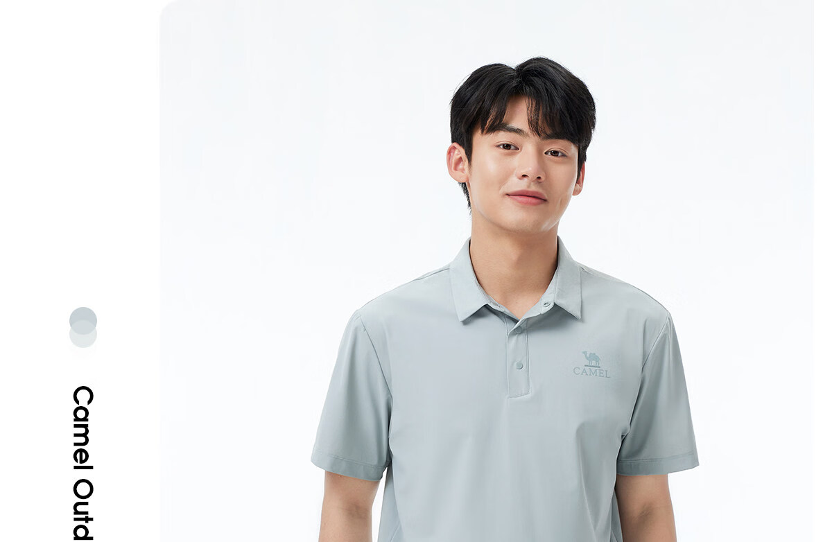 CAMEL Outdoor Quick-Dry Short Sleeve Polo Shirt Ice Cooling Wrinkle-Resistant Breathable Sweat-Absorbing Sports Sun Protection Top A25BZ01059 18