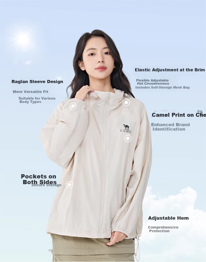 CAMEL 【Muguang C+】Sun Protection Jacket 25 Spring Summer UPF400+ Original Yarn Unisex Cooling Sun Protection Clothing 9001 XL 7