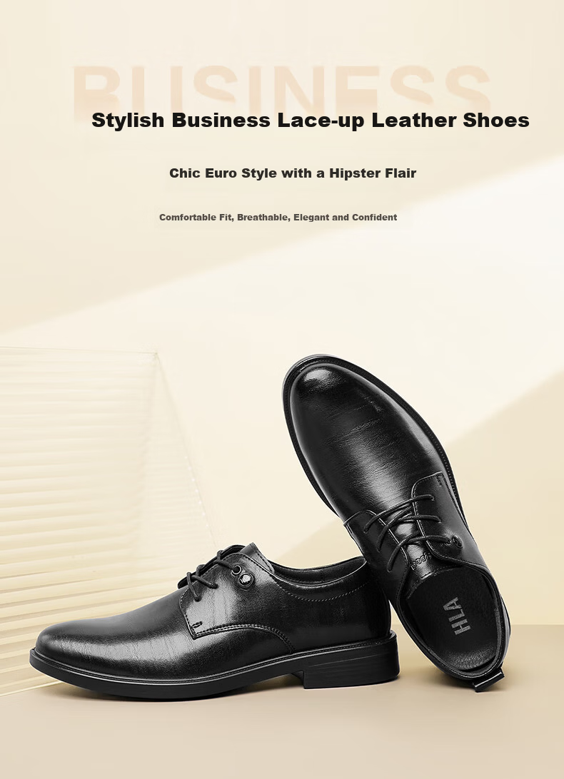 HLA Men's Business Casual Derby Dress Shoes Spring Summer H135/H171 Brown Size 39 1