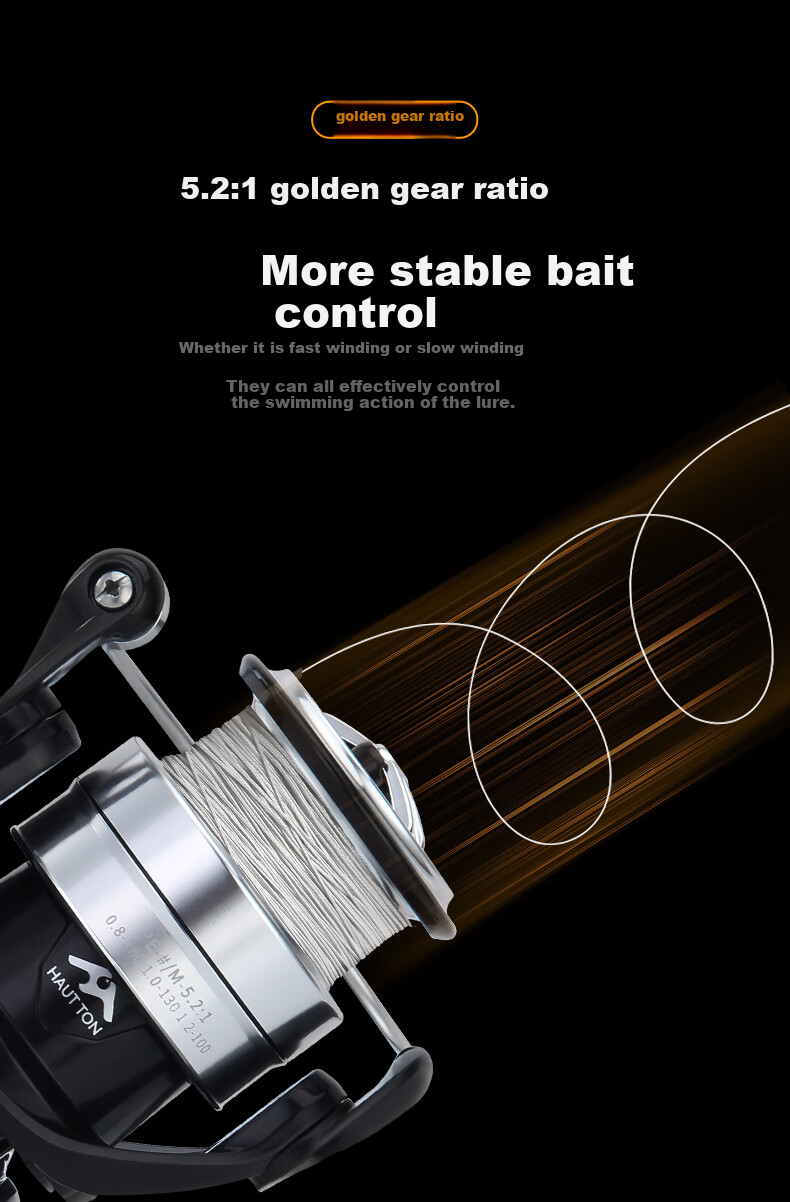 HAUT TON Night Blade Lure Integrated Casting Carbon Lightweight Versatile Long Cast Micro Bait Electroplated Spinning Reel 1500 Series 10