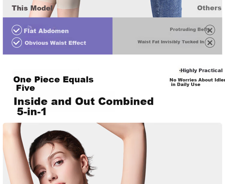 Tingmei One-Piece Shapewear Strong Abdomen Control Hip Lift Postpartum Waist Trainer Seamless Body Shaping Garment for Women 2XL 9
