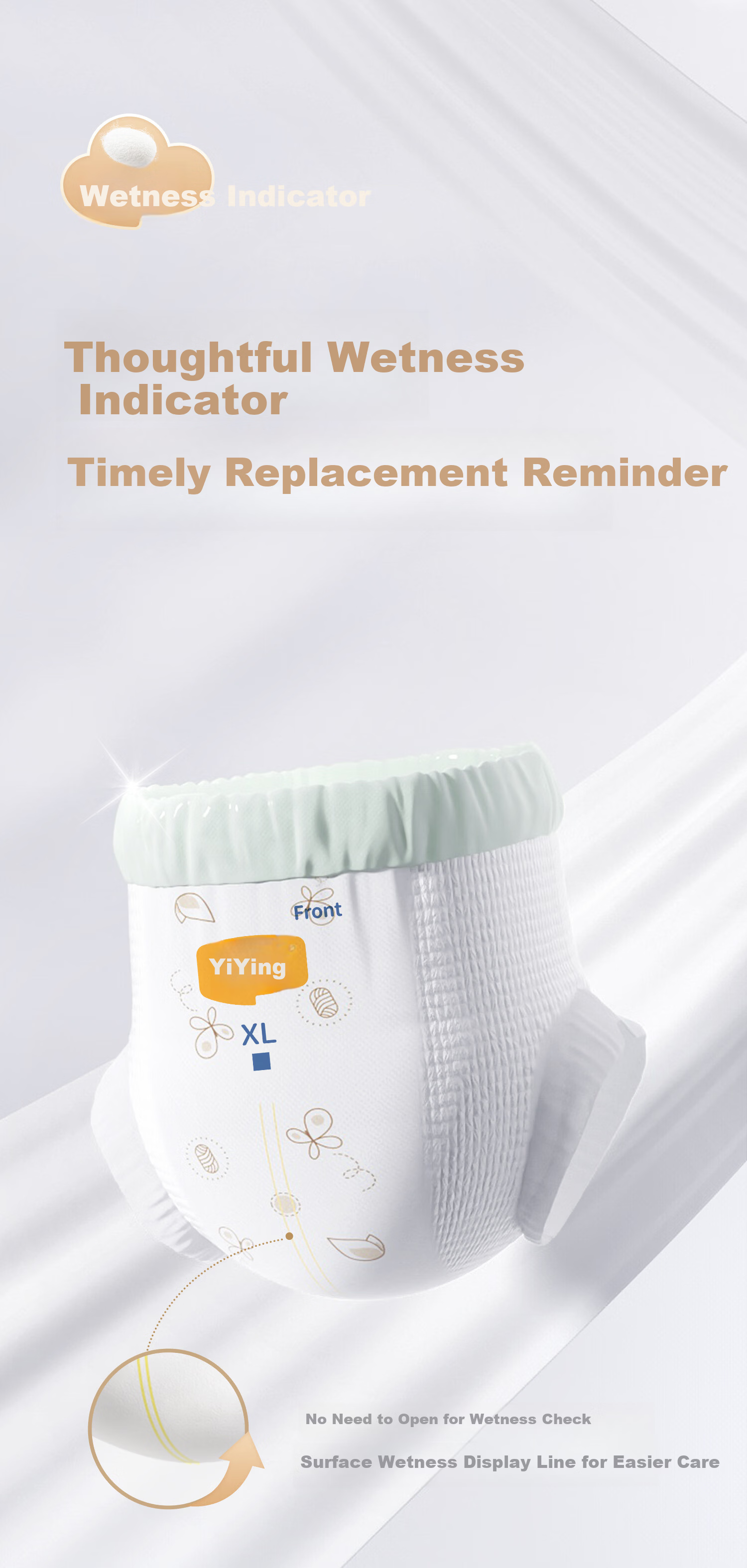 Yiying Silk Pull-Up Pants XXL32 Ultra-Thin Breathable Baby Diapers Soft Breathable Training Pants 8