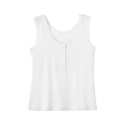 Urban Beauty Slim Fit Lace Trim Camisole Women's Solid Color Versatile Outerwear and Innerwear Backless Tank Top