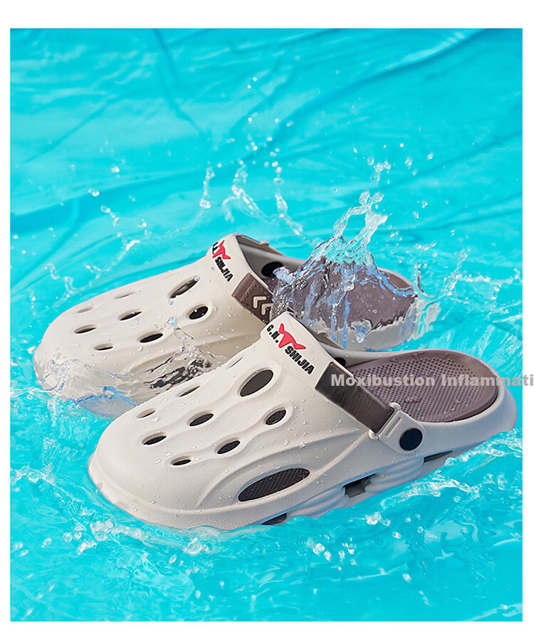 Bull Family Men's Summer New Casual Breathable Beach Shoes Thick Sole Dual-Use Clog Slippers with Soft Cushioning 31