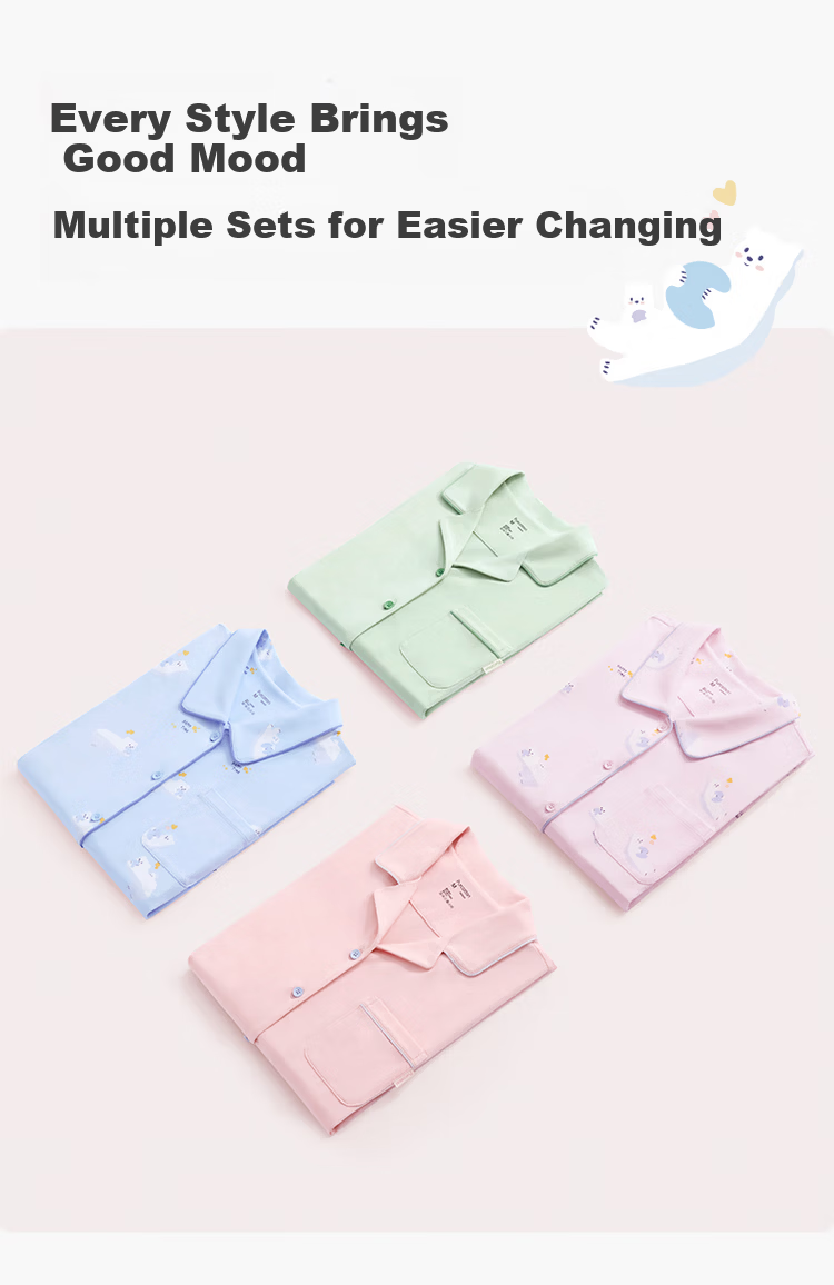 PurCotton High Cotton Content Maternity Nursing Pajama Set Spring Autumn Pink 170 8