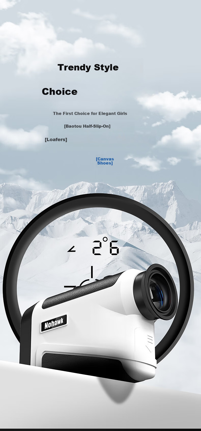 Nohawk Laser Rangefinder Telescope High-Precision Measuring Device Home Use 800m Distance/Height/Angle/Scanning 4