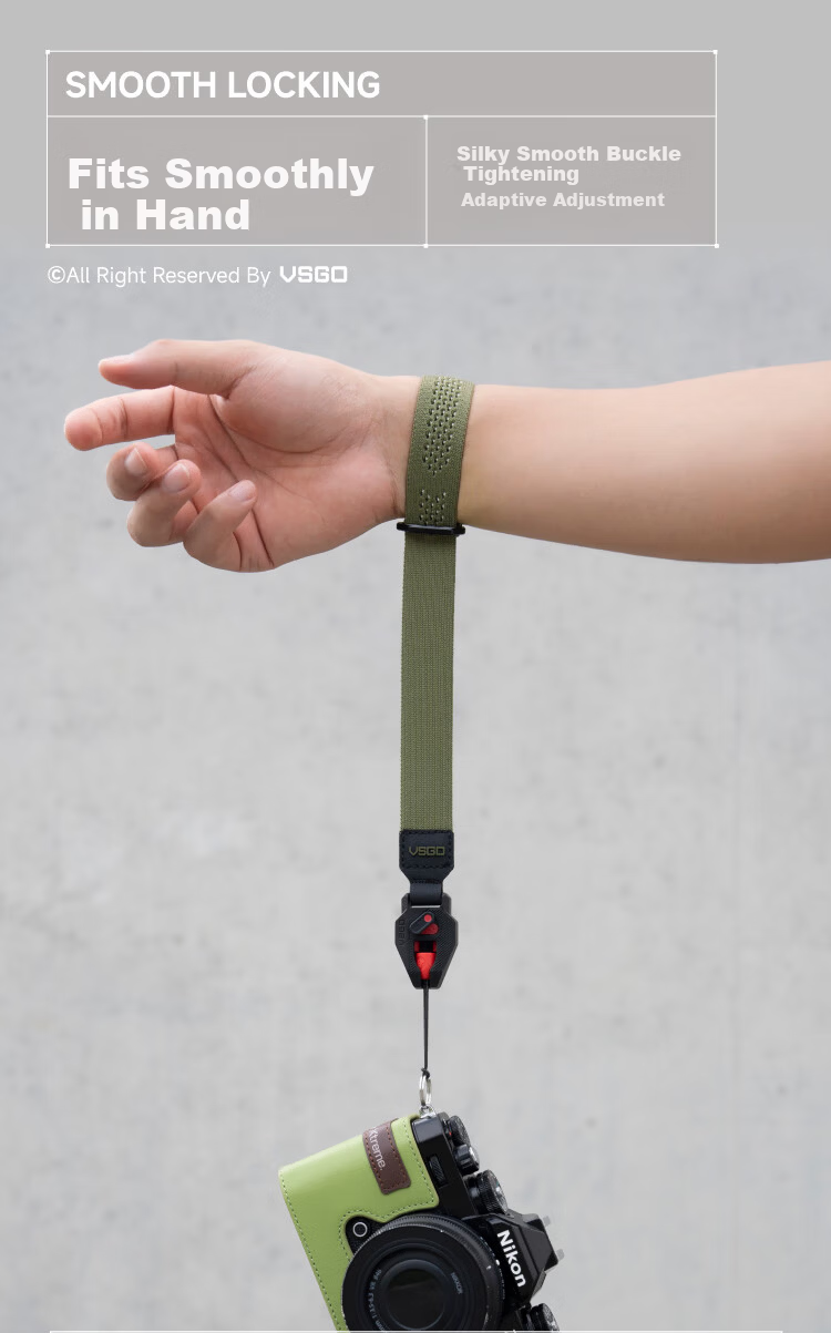 VSGO Black Hawk CASUAL Lightweight Photography Wrist Strap Camera Wristband Quick Release Lanyard Gray Mist Orange 6
