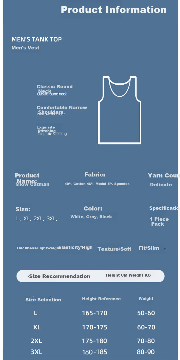 Miiow Men's Cotton Modal Vest Sleeveless Sweat-Absorbing Undershirt Outerwear Father's Day Gift 4