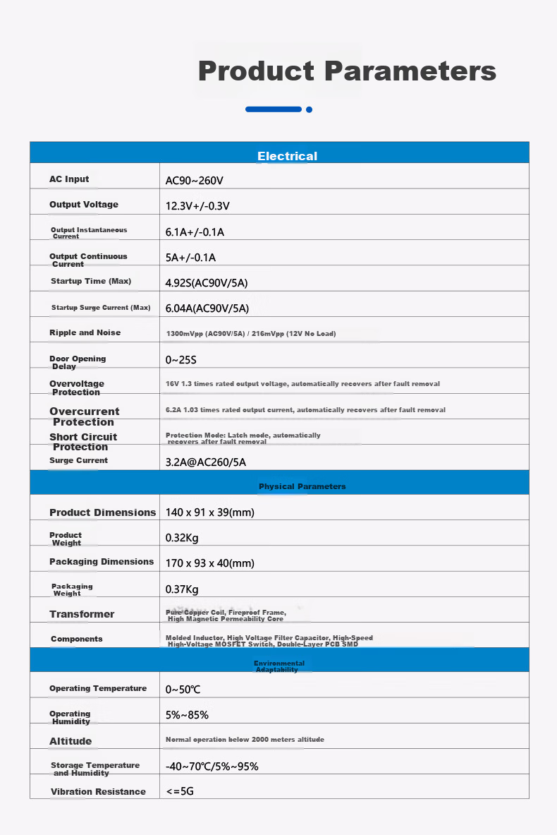 Dongwei Facial Recognition Attendance Machine Access Control 12V5A Power Supply Controller Box 8