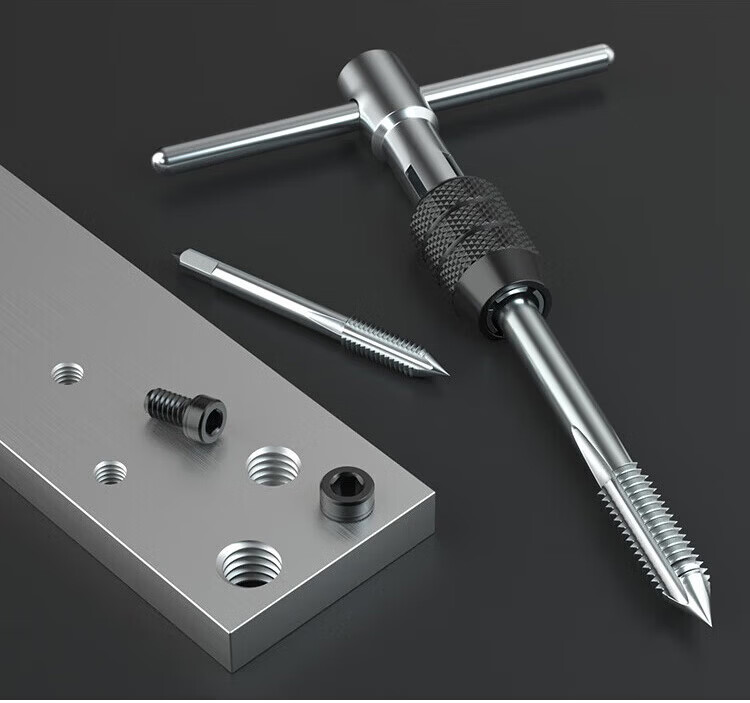 Chugong 9-Piece Tap Set Ratchet Wrench Tapping Tool Kit with Drill Bits High-Speed Steel Tapping Tool 8