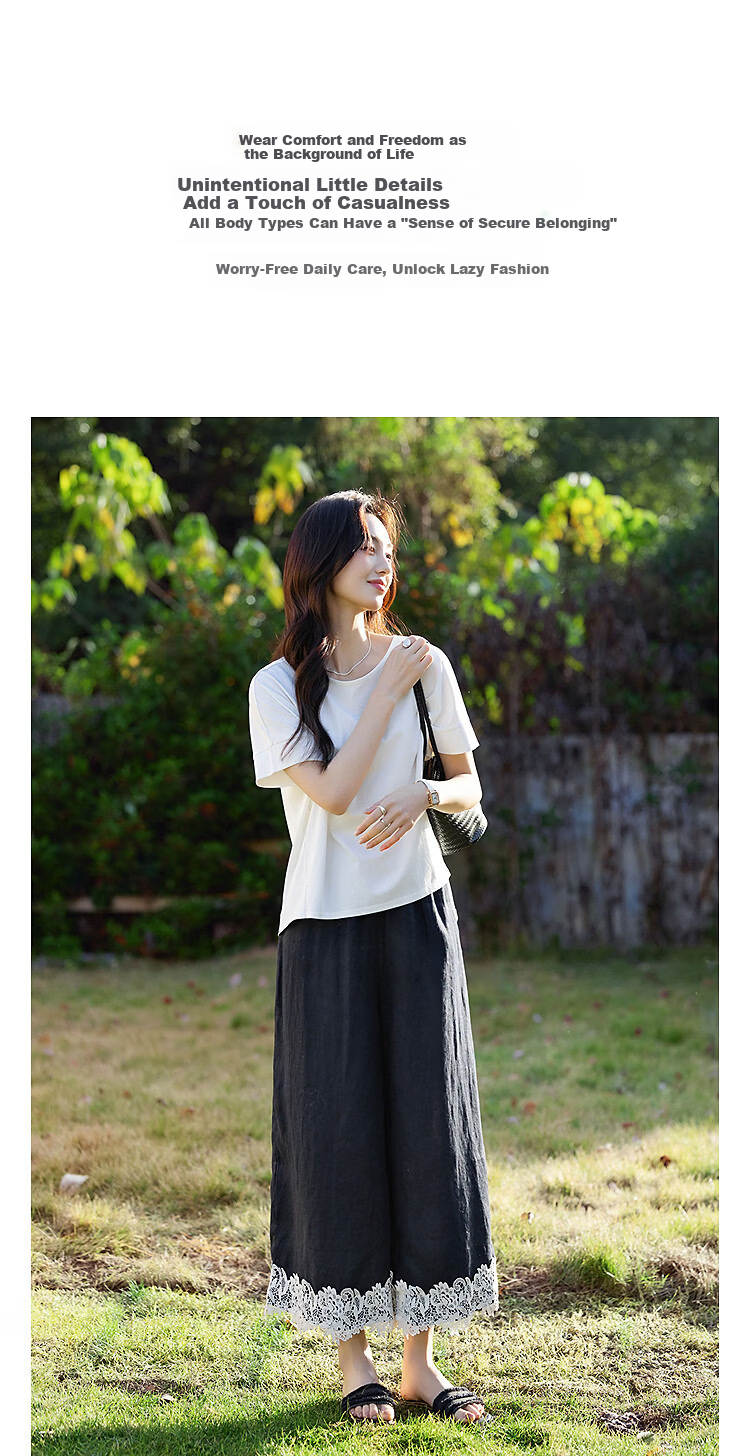 Demana [Cool Sorona] Summer Refreshing Non-Sticky Wide Neckline Decorative Short Sleeve Slim Fit T-Shirt for Women Premium Feel 4