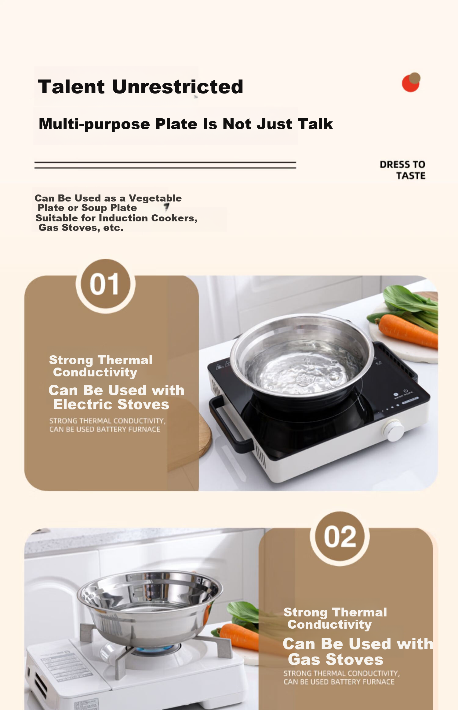 Oluoti 304 Stainless Steel Soup Bowl Commercial Dough Mixing Bowl Kitchen Marinating Seasoning Bowl Thickened Egg Beating Vegetable Washing Bowl 26cm 10