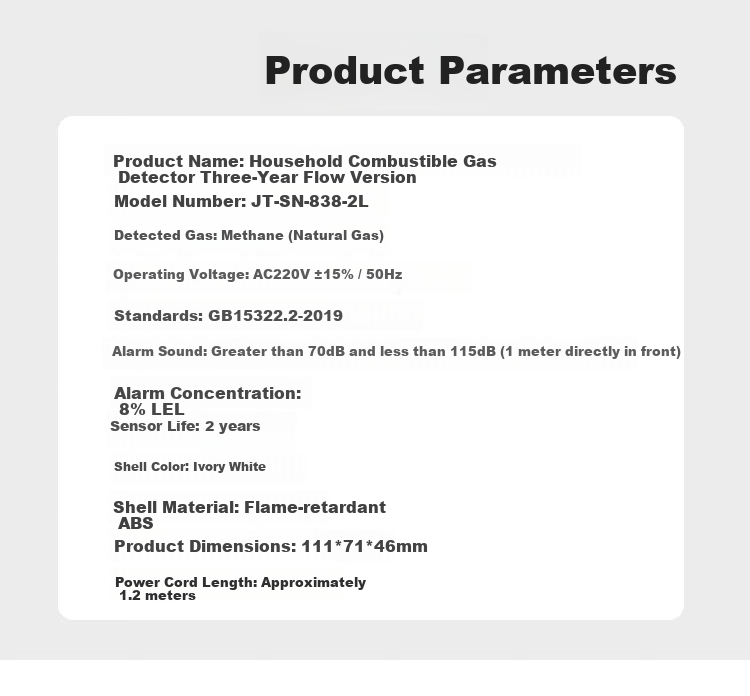 Jingxi Gas Alarm Home Kitchen Leak Detector Fire Alarm Natural Gas Networked 3-Year Edition 10