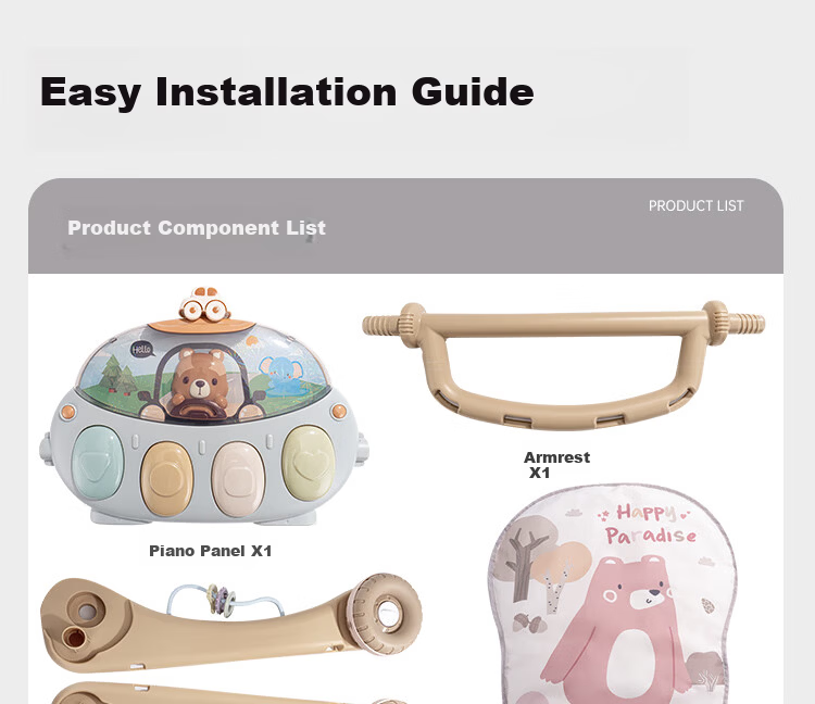Knowledge Garden Baby Toy Fitness Frame Rocking Chair Foot Piano for 0-6 Months Newborn Full Moon Gift 22