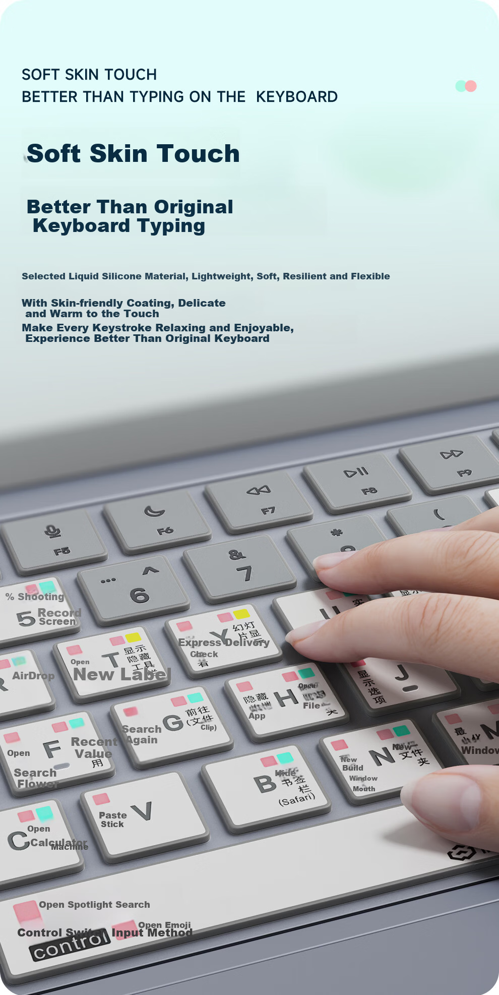 Jichuan [Shortcut Key] Apple MacBook Neo 13-inch A18 Pro Silicone Keyboard Cover 2026 Laptop Keyboard Protector Dustproof Cover Without ID Key 10