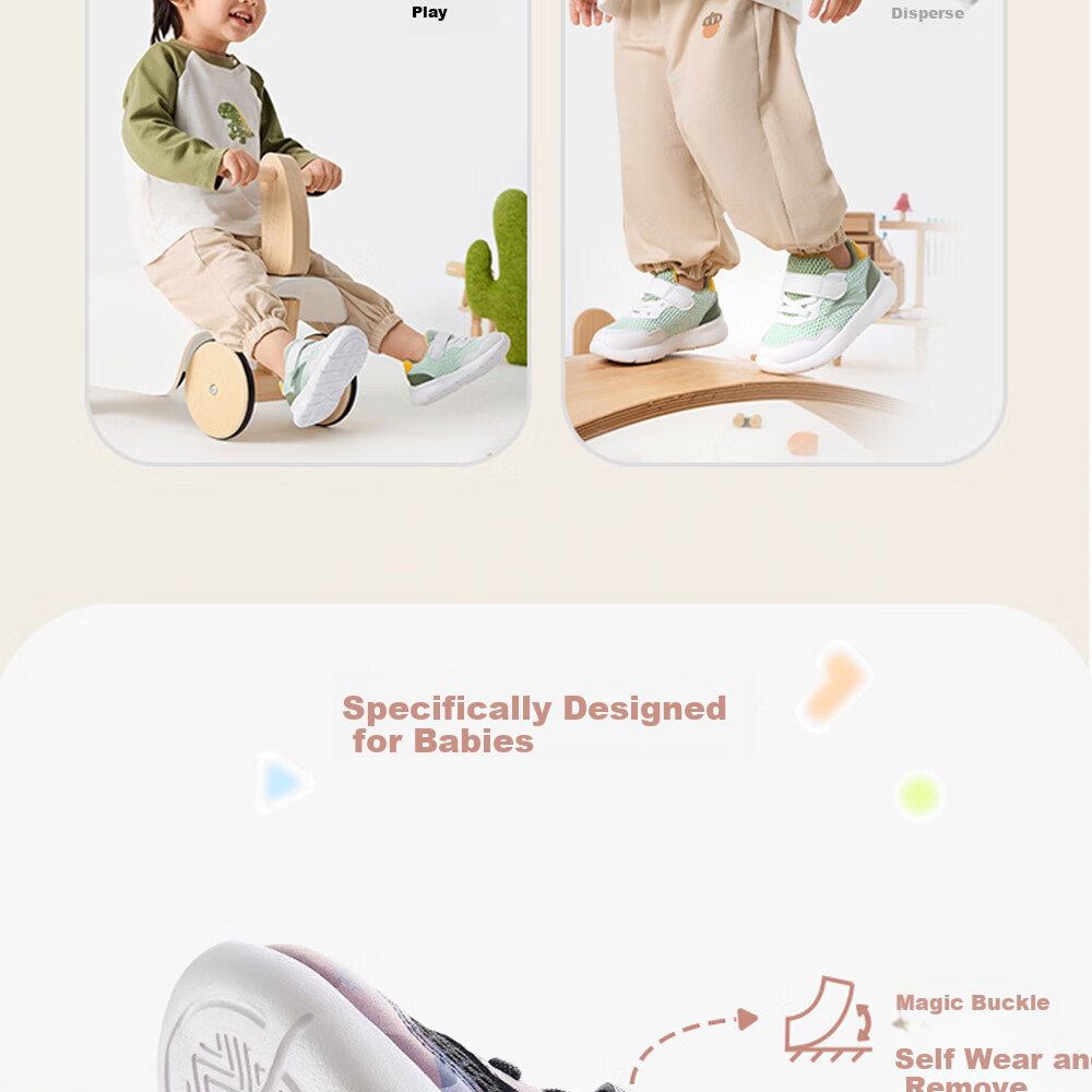 ANTA Toddler Shoes, Dopamine Style Summer Sandals for Boys And Girls, Children's Mesh Infant Sneakers A12620075 4