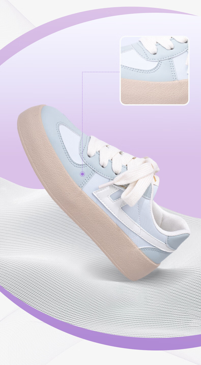 Warrior Women's Thick Sole Sneakers Lightweight Versatile White Casual Sports Shoes J700BR Off-White/Black Size 35 4
