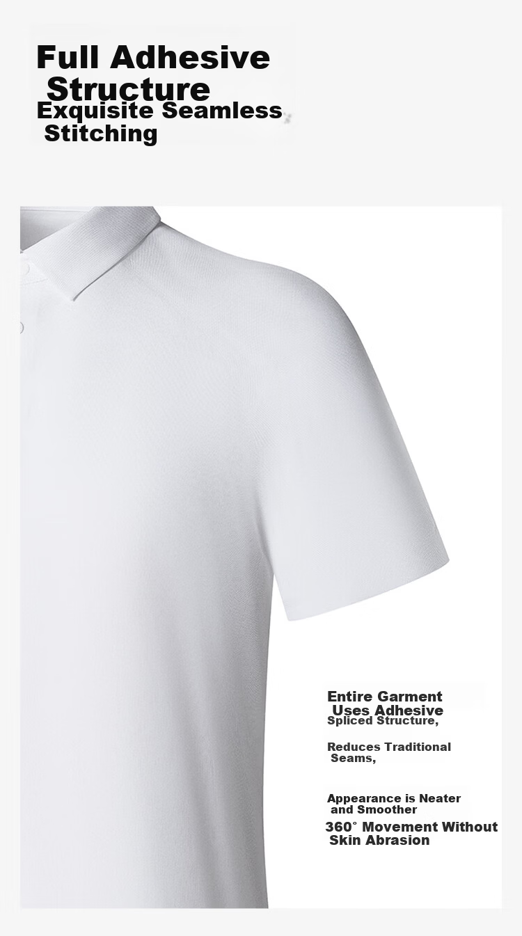 JD Jingzao Full Adhesive Polo Shirt Men New Short Sleeve T-Shirt Moisture-Wicking Quick-Dry Sports Black XL 6