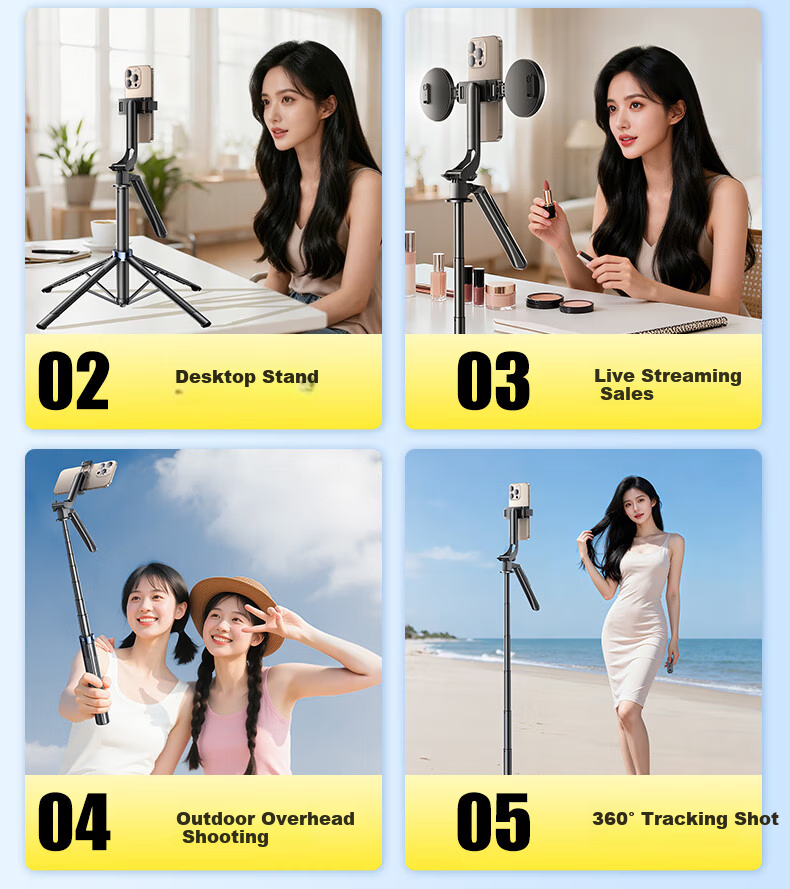 Shuotu [Smart Zoom] Selfie Stick Tripod, Portable Phone Stand, Travel Essential, Handheld Anti-Shake, 360-Degree Rotation, Concert Shooting, Douyin Live Streaming Floor Stand 23