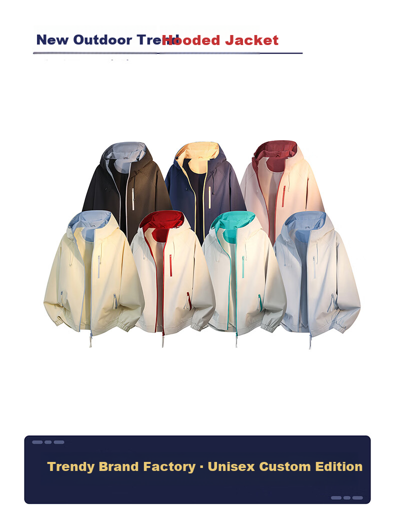 MEDE American Workwear Men's Spring Autumn Loose Casual Hooded Jacket Wood Indigo 3XL 3