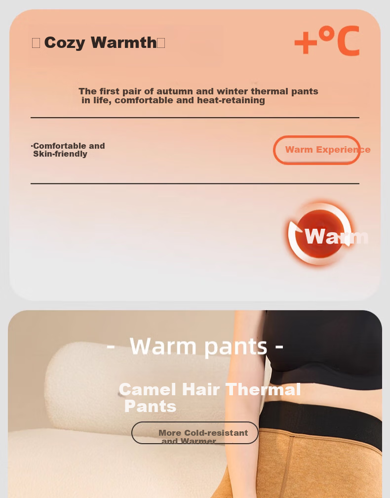 MiiOW 550g Camel Wool Thermal Pants Women's Winter Fleece Thickened Camel Hair Pants Extra Thick Cold-Resistant Inner Wear Cotton-Lined Leggings 1
