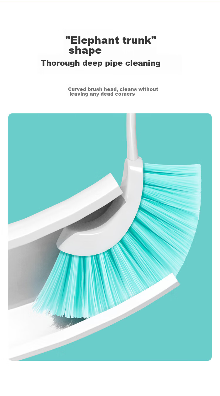 Meiliya Toilet Brush with Long Handle, Soft Bristles, Wall-Mountable, No Dead Angle Cleaning, Bathroom Squat Toilet Cleaner 6