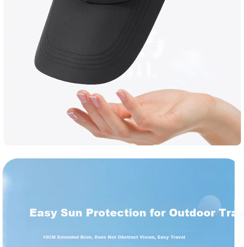 RED DRAGONFLY Men's Summer Sun Protection Hat Long Brim Baseball Cap Quick-Dry Mesh Breathable Sunshade Fishing Hiking Casual Duckbill Cap 10